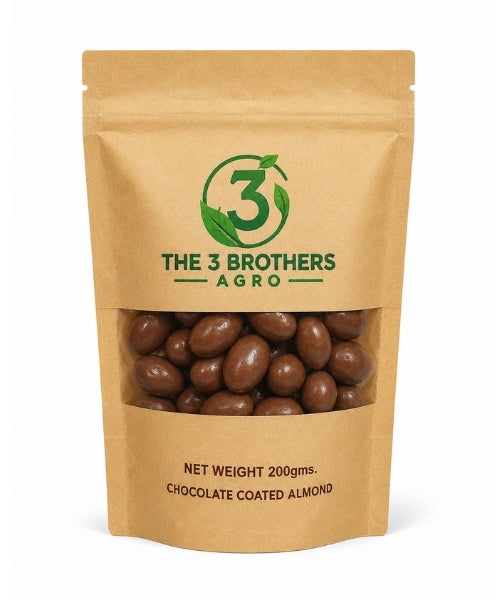 Round brown chocolate covered nuts