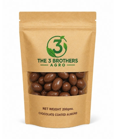 Round brown chocolate covered nuts