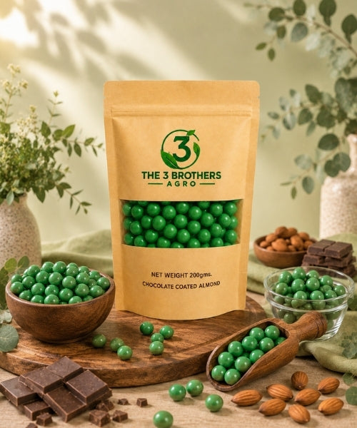 Round green chocolate almond treats