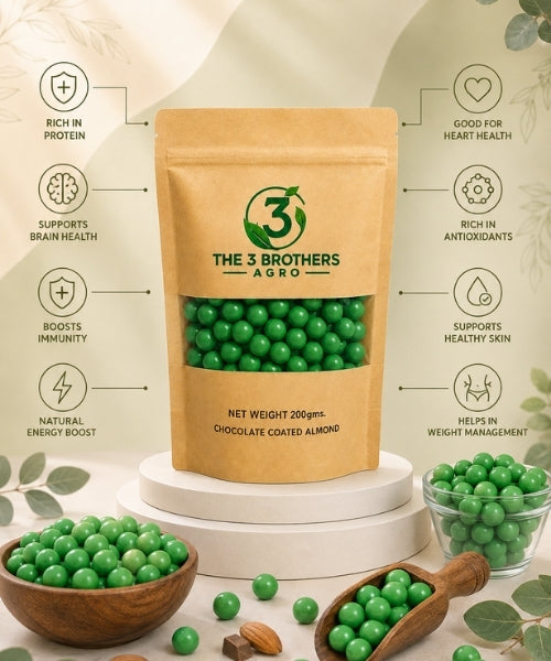 Green chocolate dragées almonds