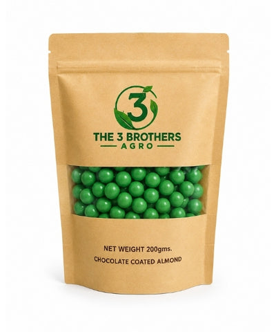 Single green round chocolate almond