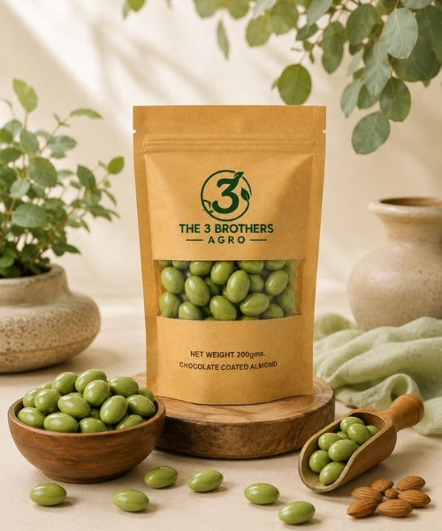 Matcha chocolate covered almonds