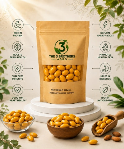 Citrus flavored chocolate covered almonds