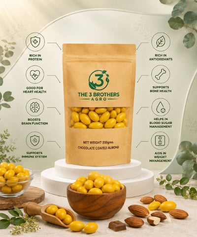yellow chocolate covered whole almonds