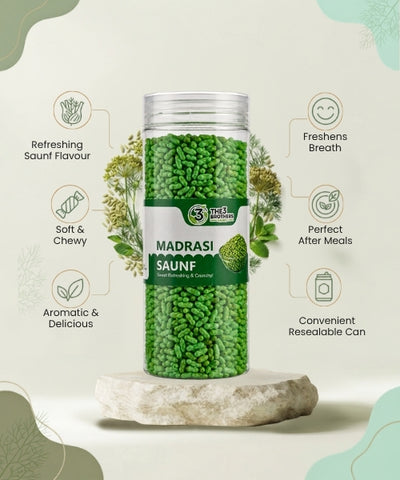 Natural Whole Green Fennel Seeds in Pet Jar